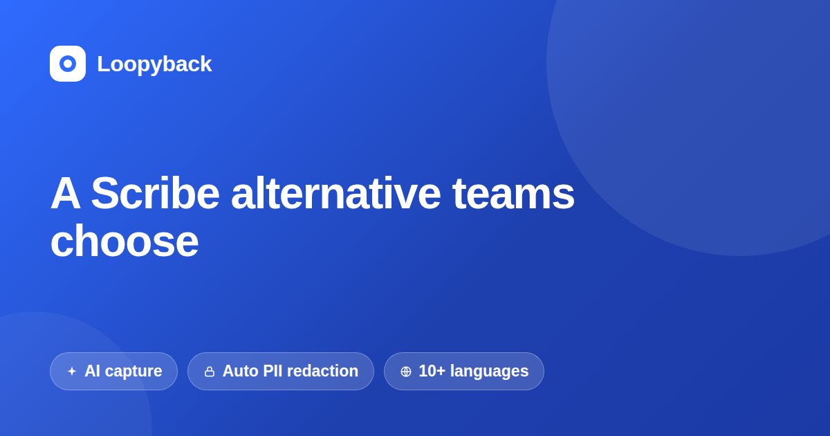 Scribe Alternative: Why Teams Choose Loopyback for Process Documentation